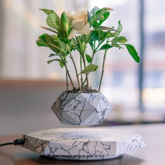 Magnetic Levitating Plant Pot Marble Color Office Home Decor