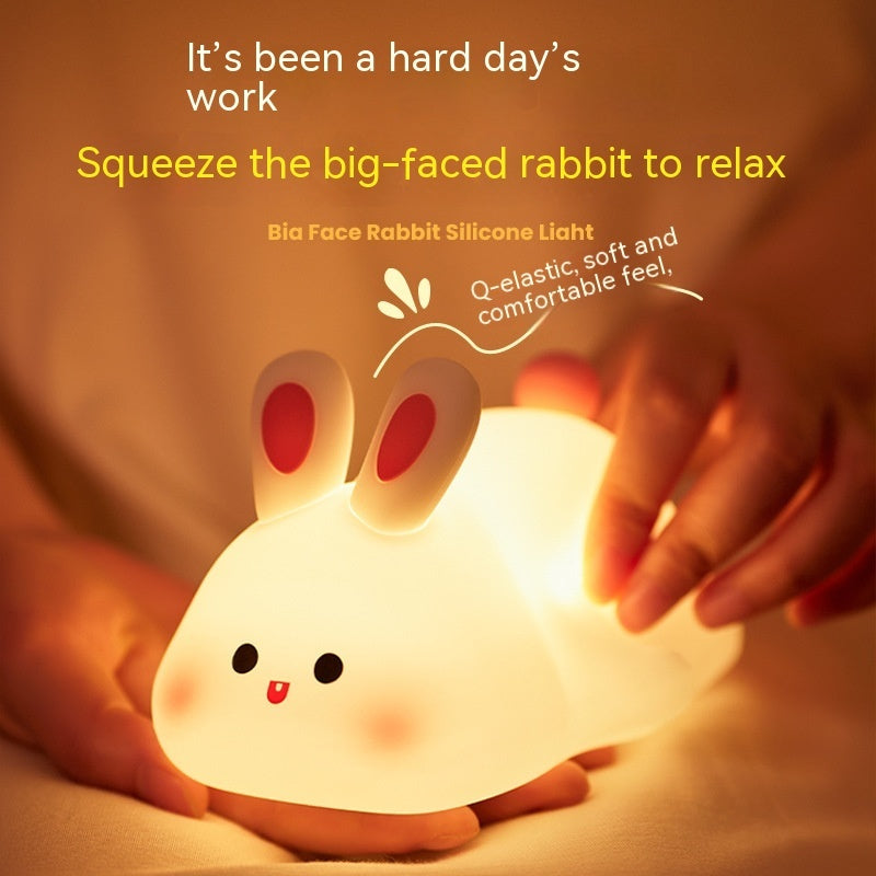 Cute rabbit face silicon night light