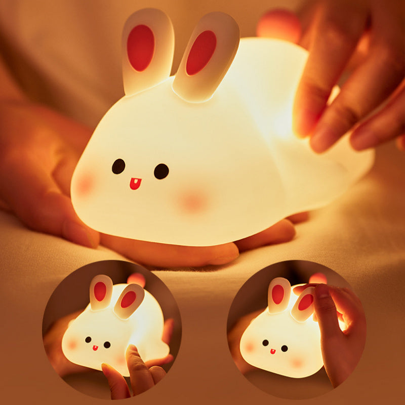 Cute rabbit face silicon night light