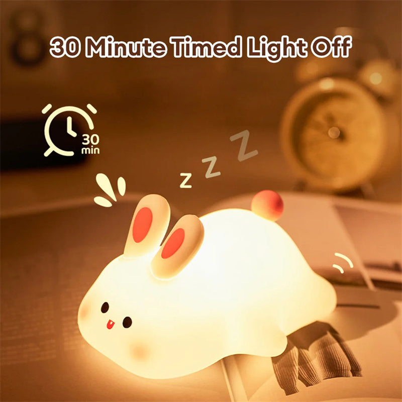 Cute rabbit face silicon night light