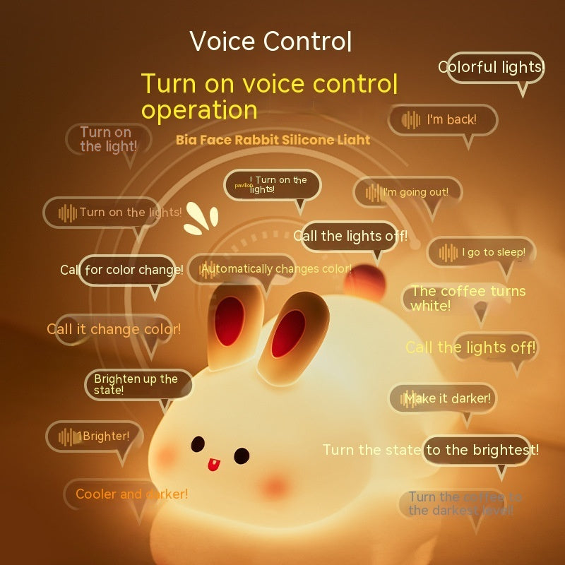 Cute rabbit face silicon night light