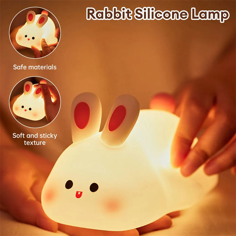 Cute rabbit face silicon night light