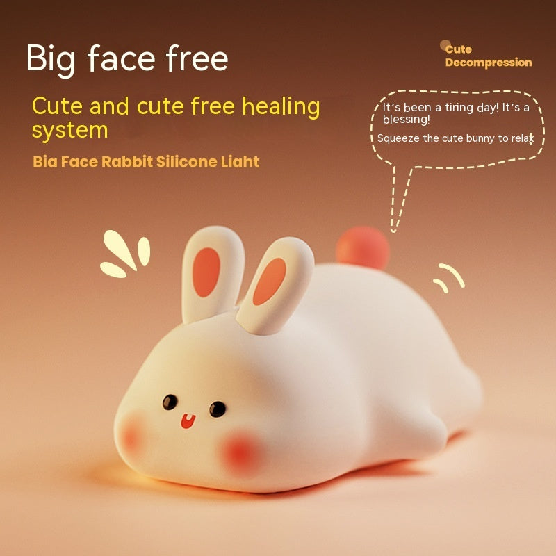 Cute rabbit face silicon night light