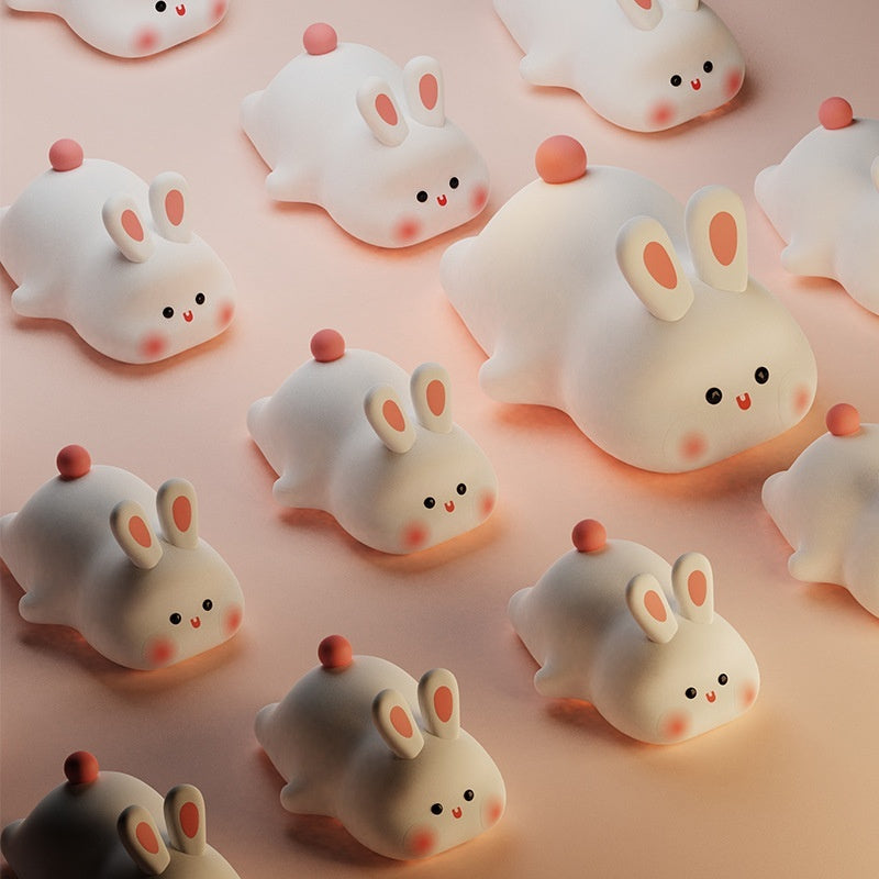 Cute rabbit face silicon night light