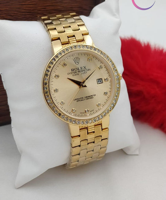 "Rolex 'Oyster Perpetual' Gold Luxe Watch (Without Box)"